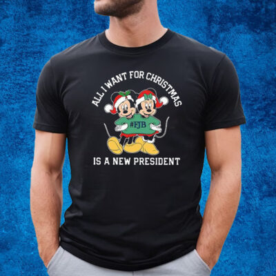 Mickey And Minnie Mouse All I Want For Christmas Is A New President T-Shirt