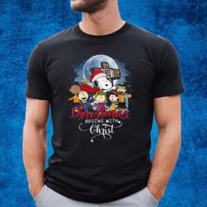 Snoopy Christmas Begins With Christ T-Shirt