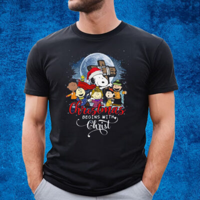 Snoopy Christmas Begins With Christ T-Shirt