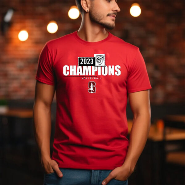 Stanford Cardinal 2023 Pac-12 Women’s Volleyball Regular Season Champions Locker Room T-Shirt