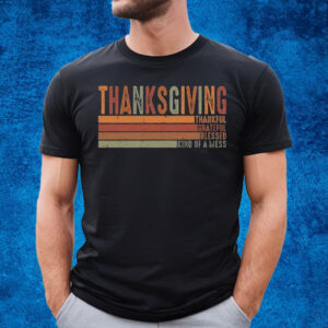 Thanksgiving Thankful Grateful Blessed Print T-Shirt