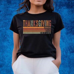 Thanksgiving Thankful Grateful Blessed Print T-Shirts