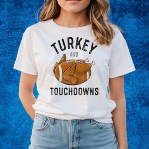 Turkey And Touchdowns Print Casual T-Shirts
