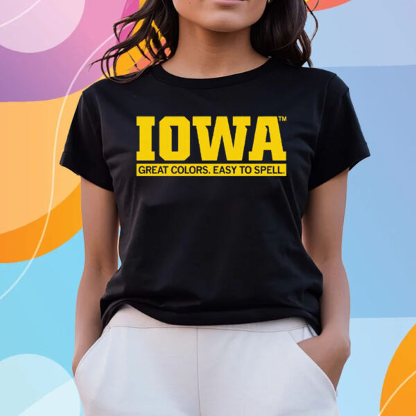 IOWA GREAT COLORS EASY TO SPELL T-SHIRTS