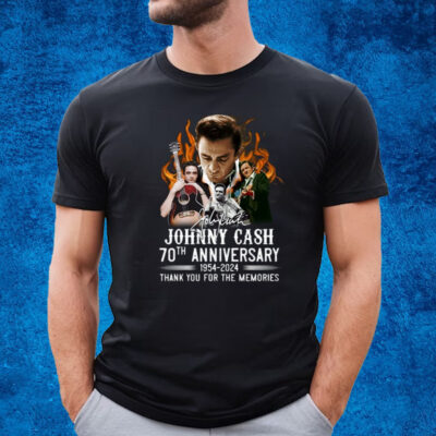 Johnny Cash 70th Anniversary 1954-2024 Thank You For The Memories T-Shirt