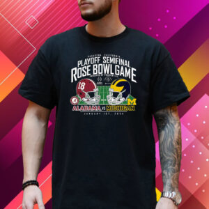 Michigan Wolverines Vs Alabama Crimson Tide College Football Playoff 2024 Rose Bowl Matchup T-Shirt