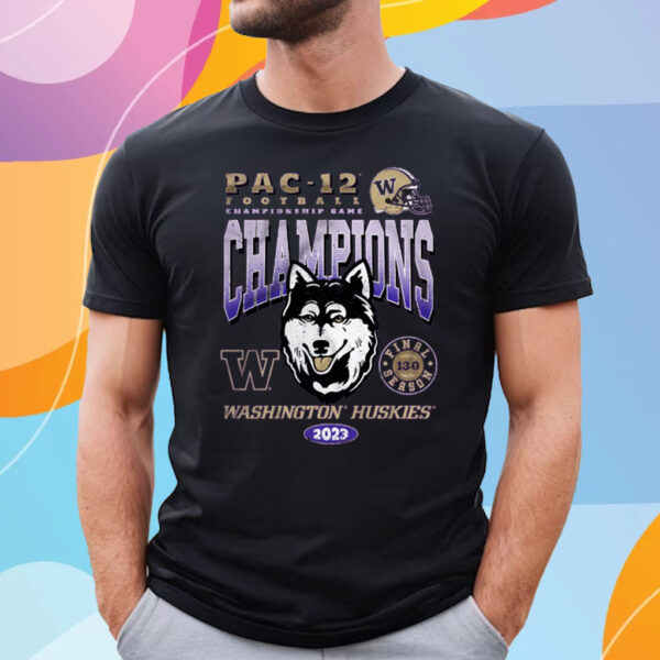 WASHINGTON HUSKIES 2023 PAC-12 CHAMPIONS DAWGS ON TOP YOUTH T-SHIRT