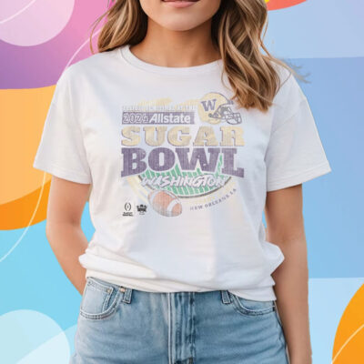 WASHINGTON HUSKIES 2024 CFP SUGAR BOWL OFF-WHITE SCRUM T-SHIRTS