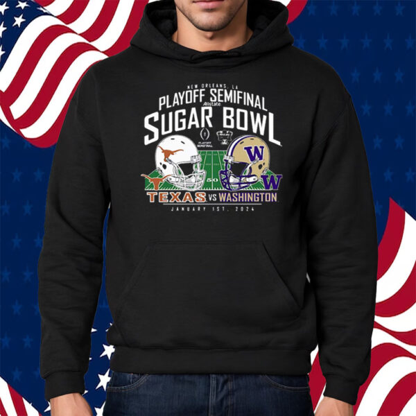 Washington Huskies Vs Texas Longhorns College Football Playoff 2024 Sugar Bowl Matchup Shirt Hoodie