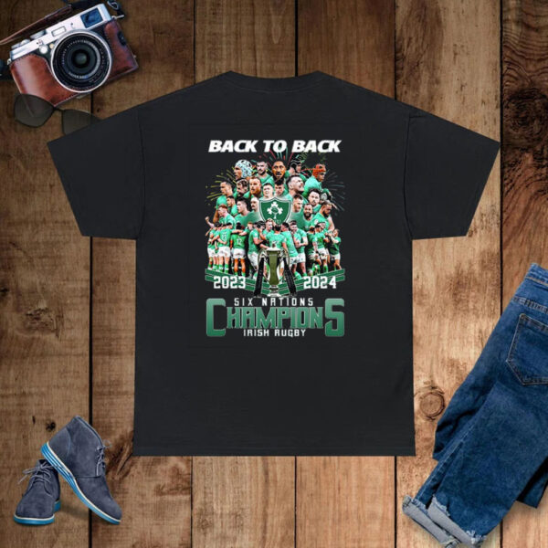 2024 Back To Back Six Nations Champions Irish Rugby T-Shirt