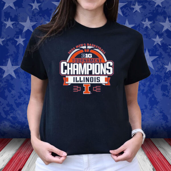 Illinois Fighting Illini Big Ten Champs 2024 Mens Basketball Tee Shirt