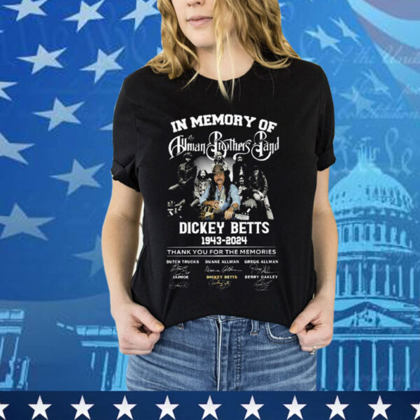 In Memory Of The Allman Brothers Band Dickey Betts 1943-2024 Thank You For The Memories T-Shirt