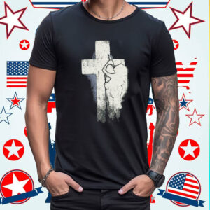 NessaBarrett Who Is She Crucifix Distressed T-Shirt