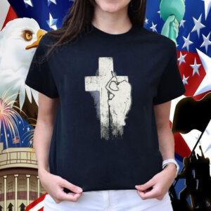 NessaBarrett Who Is She Crucifix Distressed T-Shirt