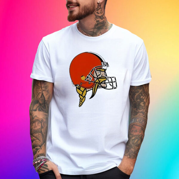 Minnesota vikings logo wearing Cleveland browns logo T-Shirt