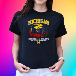 Official Michigan 2024 Rose Bowl Game Mon Jan 1 2024 Rose Bowl Stadium T-Shirt