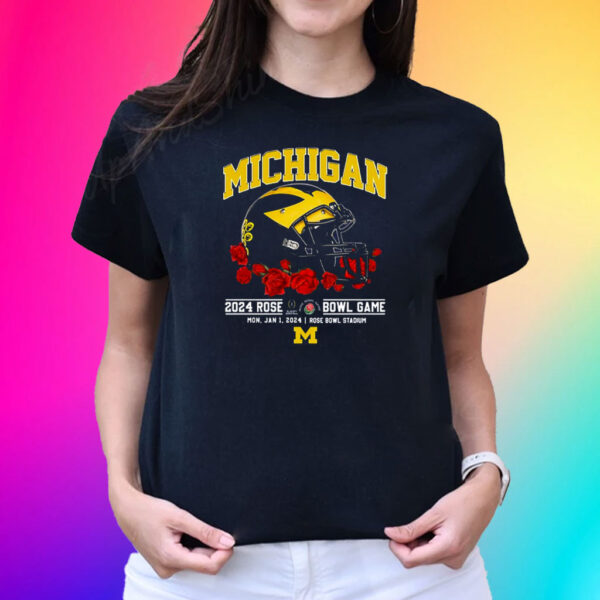 Official Michigan 2024 Rose Bowl Game Mon Jan 1 2024 Rose Bowl Stadium T-Shirt