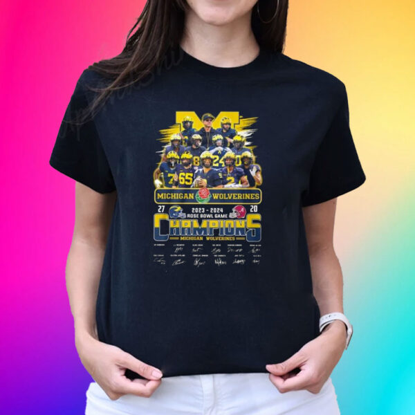 Michigan Beats Alabama 27-20 Rose Bowl Game 2024 Champions T-Shirt