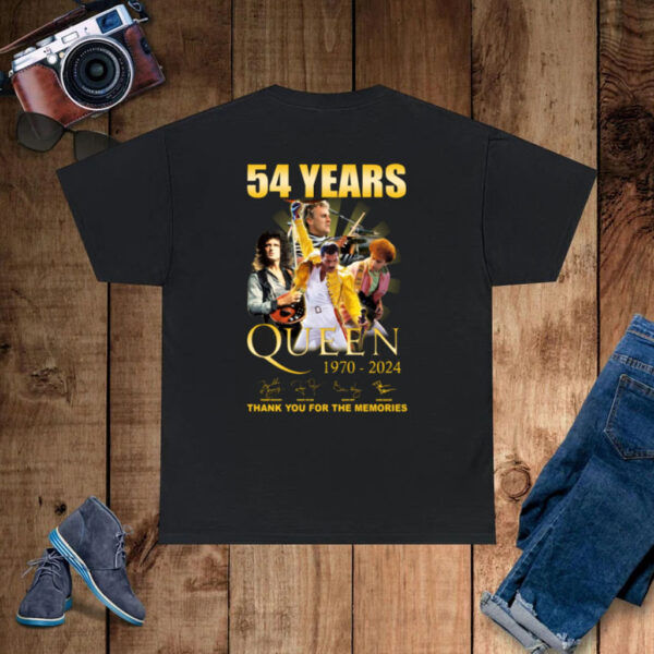 54 Years Queen 1970-2024 Thank You For The Memories T-Shirt