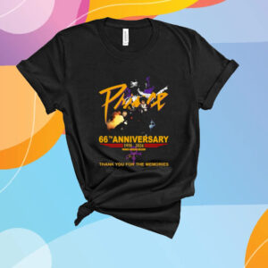 66th Anniversary 1958-2024 Prince Rogers Nelson Thank You For The Memories T-Shirt