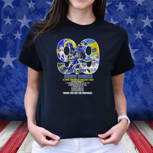 Aaron Donald St Louis Los Angeles Rams 2014-2023 Thank You For The Memories Shirts