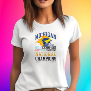 Michigan Big Ten Rose Bowl National Champions Barstool T-Shirt