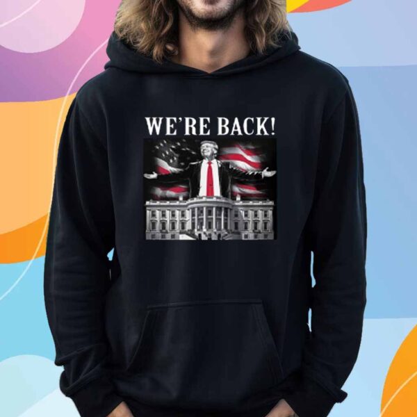 Adam Calhoun Wearing Donald Trump We're Back T-Shirt