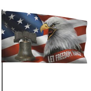 America Patriotic Grommet Flag Let Freedom Rings