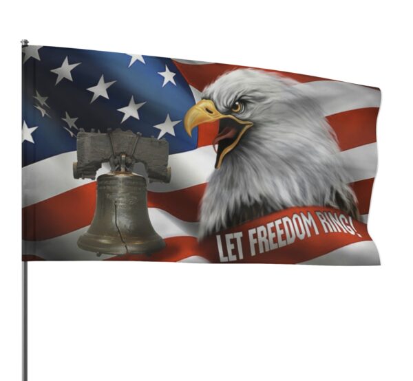 America Patriotic Grommet Flag Let Freedom Rings