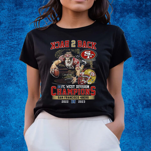 Back2back San Francisco 49ers Nfc West Division Champions 2022 2023 T-Shirts