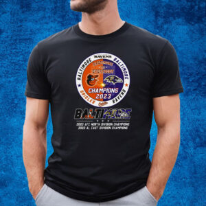 Baltimore Ravens 2023 Afc North Division And 2023 Al East Division Champion T-Shirt