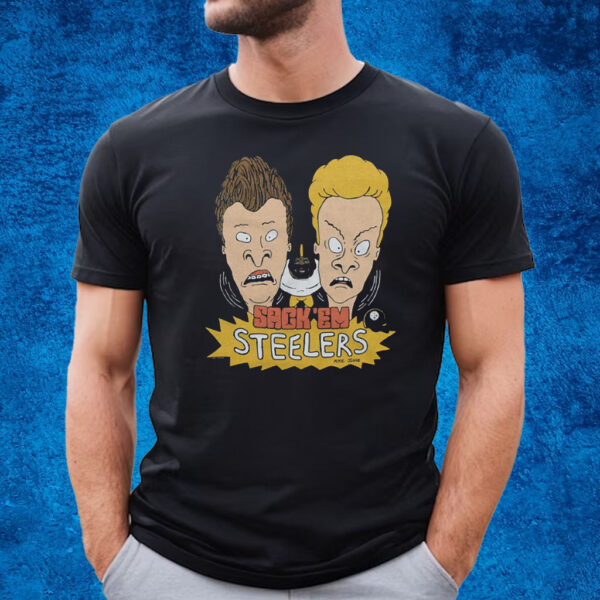 Beavis And Butt-Head X Pittsburgh Steelers Sack ’Em T-Shirt