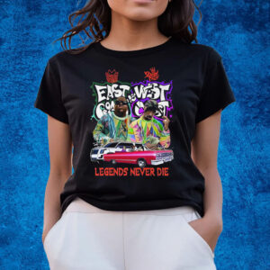 Biggie Smalls East Coast Vs Tupac Shakur West Coast Legends Never Die T-Shirts