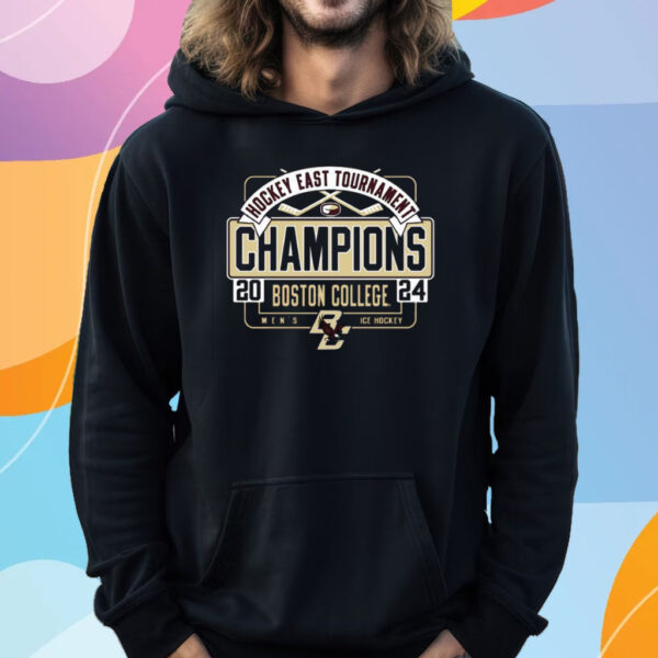 Boston College Eagles Unisex 2024 Hockey East Men’s Tournament Champions T-Shirt Hoodie