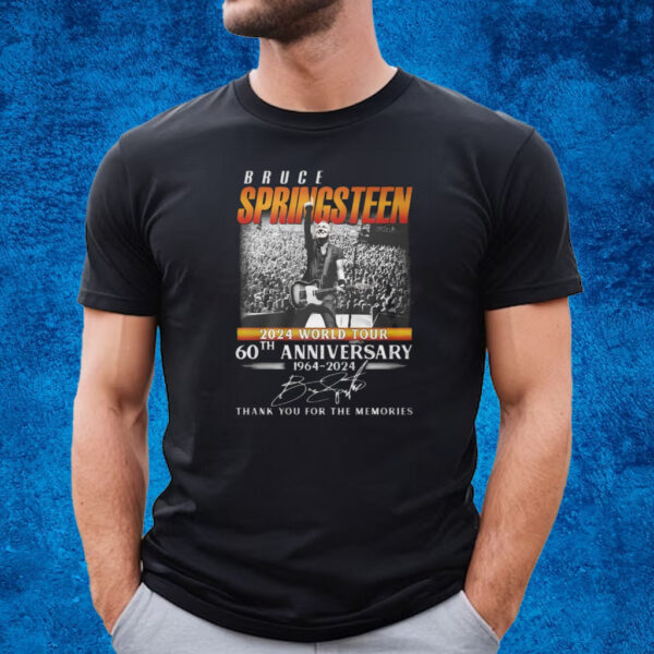 Bruce Springsteen 2024 World Tour 60th Anniversary 1964-2024 Thank You For The Memories T-Shirt