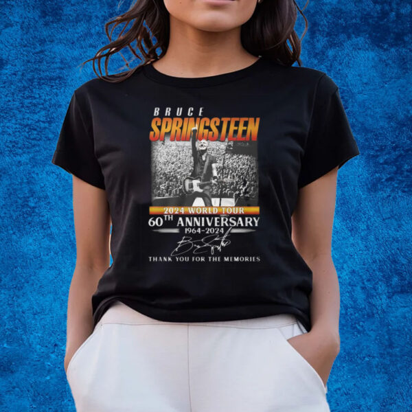 Bruce Springsteen 2024 World Tour 60th Anniversary 1964-2024 Thank You For The Memories T-Shirts