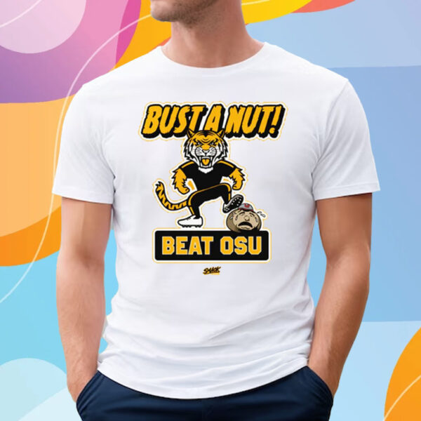 Bust A Nut Anti-Ohio State T-Shirt For Missouri College Fans