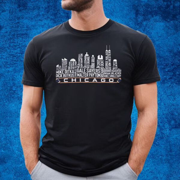 Chicago Bears Football Legend Chicago Skyline T-Shirt