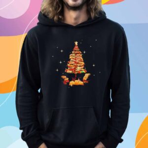 Christmas library tree lights for librarian and book lover T-Shirt