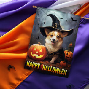 Corgi Dog Halloween Flags