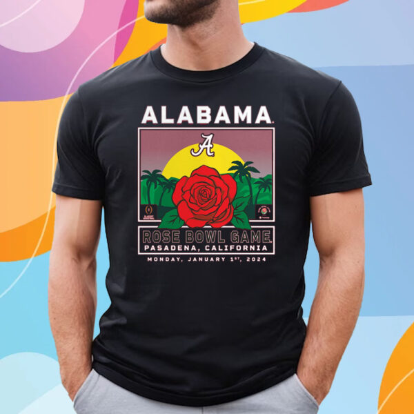 Crimson Alabama Crimson Tide College Football Playoff 2024 Rose Bowl T-Shirt