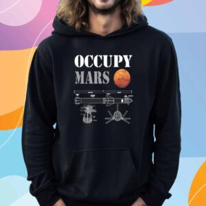 Elon Musk Wearing Occupy Mars Starship Rocket T-Shirt