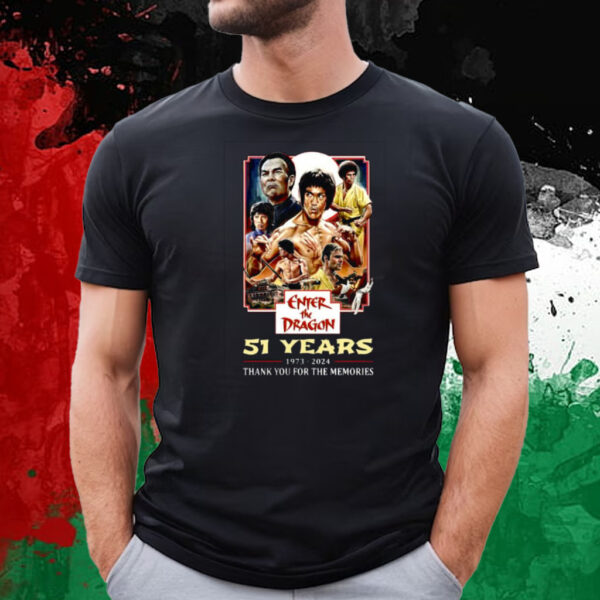 Enter The Dragon 51 Years Of 1973-2024 Thank You For The Memories T-Shirt