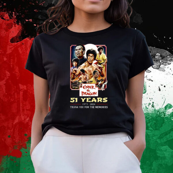 Enter The Dragon 51 Years Of 1973-2024 Thank You For The Memories T-Shirts