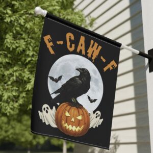 F Caw F Halloween Garden Flag Funny Halloween Lawn Flag