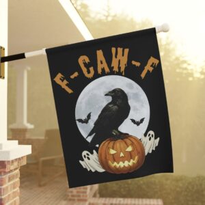 F Caw F Halloween Garden Flag Funny Halloween Lawn Flag