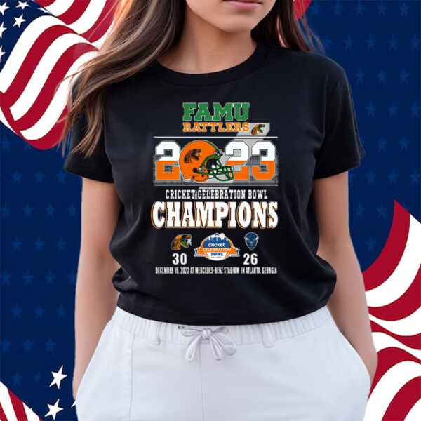 Famu Rattlers 2023 Cricket Celebration Bowl Champions Florida A M 30 – 26 Howard Bison Shirts