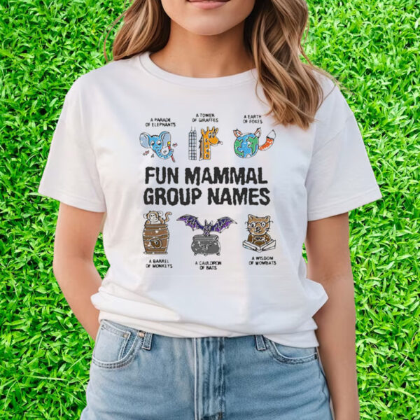 Fun Mammal Group Names T-Shirts