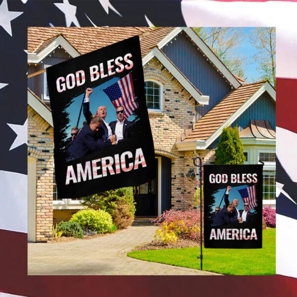 God Bless America Trump 2024, Trump Fight Fight Fight Trump Shot Flag, Support Trump Flag, Trump 2024 Election Flag, Never Surrender Flag