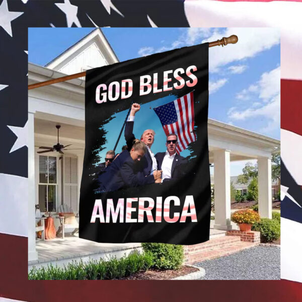 God Bless America Trump 2024, Trump Fight Fight Fight Trump Shot Flag, Support Trump Flag, Trump 2024 Election Flag, Never Surrender Flag